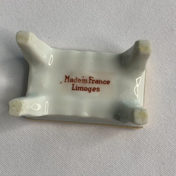 LIMOGES France Miniature Porcelain Piano Table Bed - Picture 8 of 9